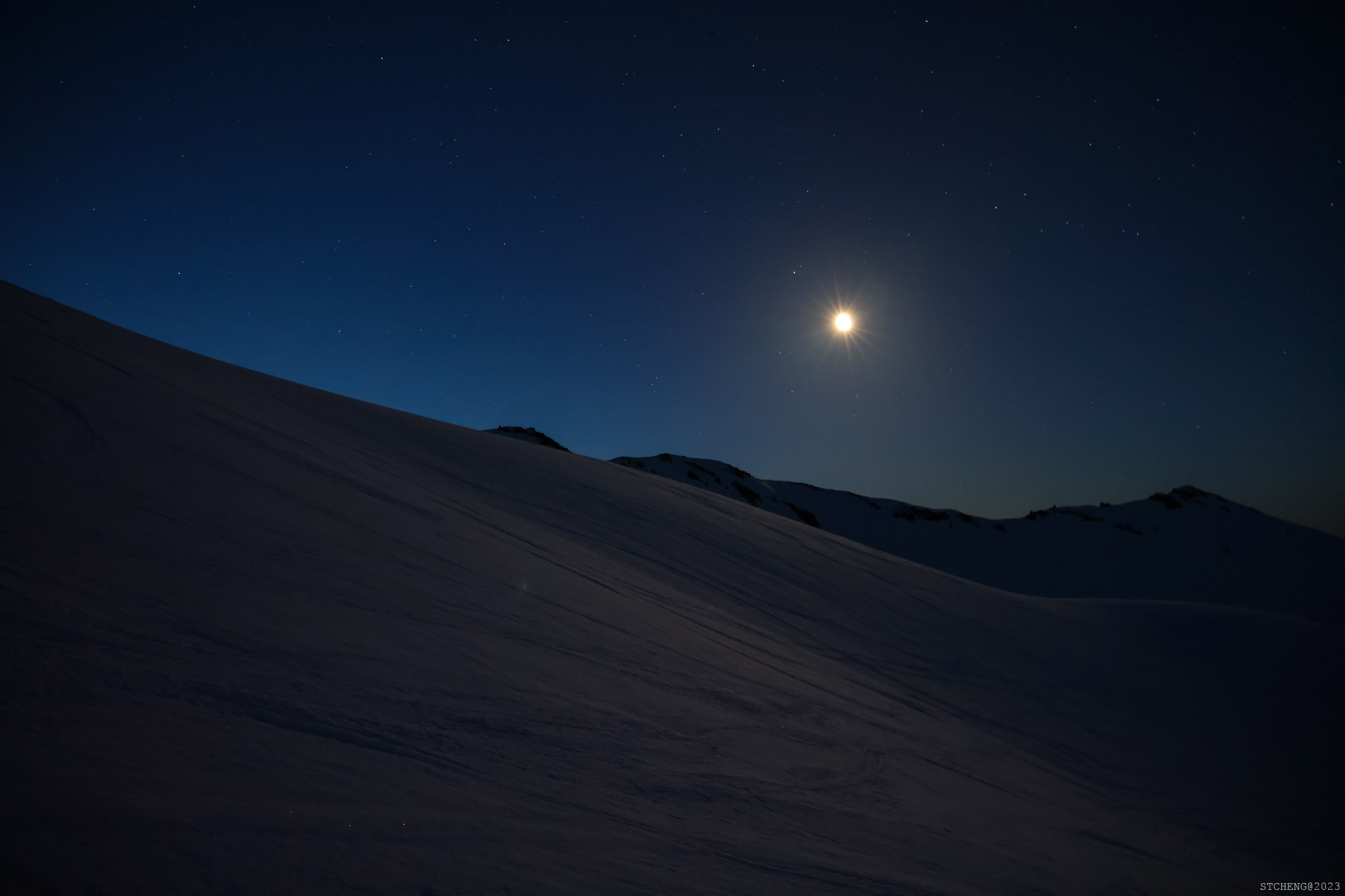 4AM - Moonrise on the Slope